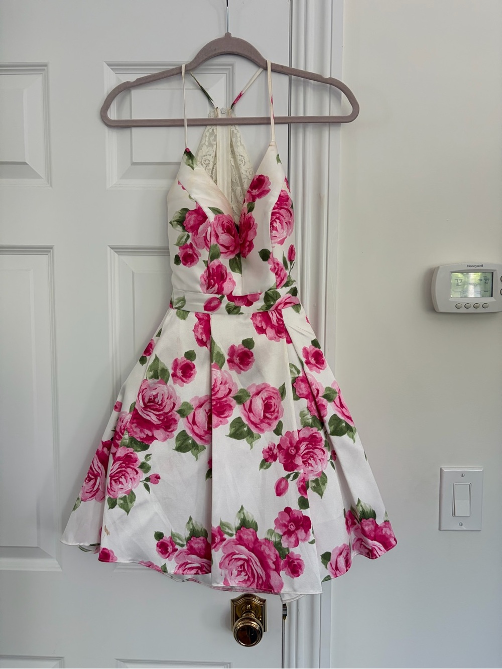 B. Smart Soft Pink and White Lined Dress